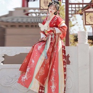 กระโปรงเอวปักสไตล์โบราณ Tang Hanfu ของแท้จากเครื่องแต่งกายโบราณสำหรับฤดูร้อน