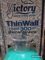 Thinwall 300ml round bulat mika tebal tempat makan plastik wadah salat