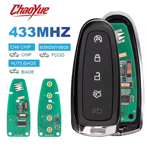 ChaoYue Remote Car Key For Ford Explorer Edge Flex C-max Taurus 2011 2012 2013 2014 2015 433MHZ ID46