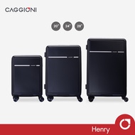 CAGGIONI กระเป๋าเดินทาง รุ่นเฮนรี (Henry) C23021 - สีดำ  [20นิ้ว/24นิ้ว/28นิ้ว] วัสดุABS 4 ล้อ ล้อคู