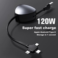 3In1 Multifunctional Charging Cable, 120W 6A Retractable Charging Cord, Compatible With Iphone, Samsung, , Mobile Phones, Tablets