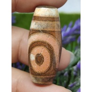 34.6mm x 15.5mm High Oil Dragon Pattern Cinnabar Jade Old Style Two Eye Dzi Beads Two Eye Dzi Beads 