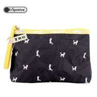 【LeSportsac】拉鏈 手拿包+手帶：刺繡貓 (D04)