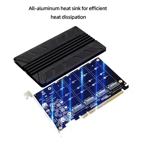 PH44-C00LER Aluminum Disk Transfer Card Heatsink NVME M.2 MKEY SSD RAID Expansion Card Cooler Tool M