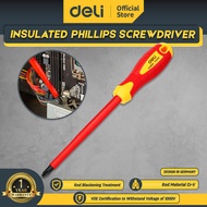 Deli Obeng Listrik Insulasi 1000 Volt / Insulated Phillips Screwdriver