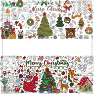 TEALY Christmas Coloring Poster for Kids, DIY Drawing Paper Doodle Tablecloth, Funny Large Xmas Colo