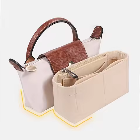 Felt Insert Bag Organizer Bag for Handbag Purse Organizer for Longchamp Mini Shoulder Bag