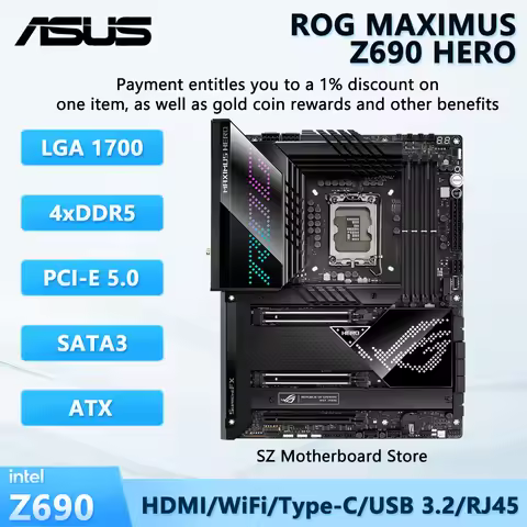 ROG MAXIMUS Z690 HERO Motherboard Z690 Support LGA1700 i9-12900K i5-12600K i7-12700K CPU DDR5 192GB 