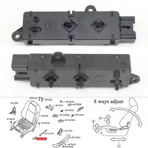 Front LH/RH Electric Seat Adjustment Backrest Adjuster Control Switch For Nissan Navara D23M NP300 D