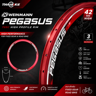 วงล้อจักรยาน WEINMANN PGASUS 700C ขอบสูง 42MM อลูมิเนียม 3 ชั้น 32H/36H สำหรับ FIXED GEAR เสือหมอบ ร