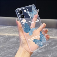Casing Vivo V29E Vivo Y200 India Glossy TPU Soft Shockproof Protection Camera Simple Butterfly
