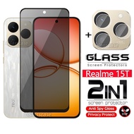 2 IN 1 Privacy Screen Protector Tempered Glass Film For Realme 15 1 5 T X 15T 15X T15 Realme15 T Rea