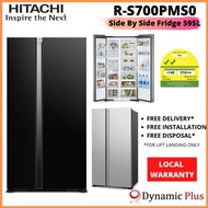 Hitachi R-S700PMS0 Side by Side Fridge 605L