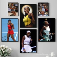Athlete C-Coco G-Gauff  Poster Self-adhesive Art Waterproof Paper Sticker Coffee House Bar Room Wall