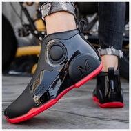 COD Men's Motorcycle Rain Boots, Summer Outdoor Anti-slip Wet Shoes, Fashionable Low Flat Work Shoes
