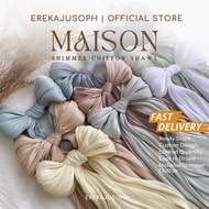 EREKAJUSOPH - MAISON HIGH QUALITY SHIMMER PLAIN SHAWL | END CURVE 2M LONG WIDE FLOWY ORGANZA SHAWL, 
