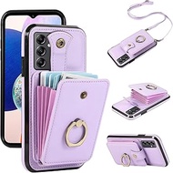 Asuwish Mobile Phone Case for Samsung Galaxy A13 5G/A04S Case with Strap, Mobile Phone Chain, Ring S