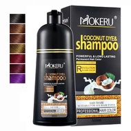 【Deal】 Mokeru 500ml Natural Organic Coconut Essence Black Hair Dye Shampoo Covering Gray Hair Permanent Hair Coloring Dye Shampoo