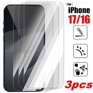 3Pcs Full Cover Screen Protector for iPhone 17 16 15 Pro Max 14 13 12 11 Pro Mini Tempered Glass For