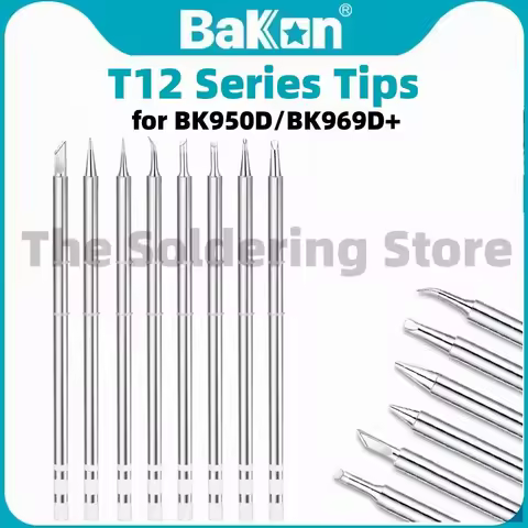 Bakon T12 Series Soldering Tip for BK950D/BK969D+ Welder Station Iron, T12-k/I/ILS/2.4d/4d/1c/4c, Le