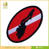 [Ihoce] Ellipse Scuba Dive Diver Flag Patch Backpack Iron On Emblem Souvenir with