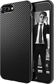 AVANA Protective Case Compatible with iPhone 8 Plus, iPhone 7 Plus Case Slim Case Black Bumper Silic