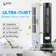 【Ready Stock】[Strong Wind/Super Cool] Bladeless Electric Tower Fan Cool Air Desktop Small Blade Sile