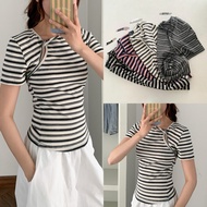 Zinnia/Cute bow tie collar t-shirt 8053