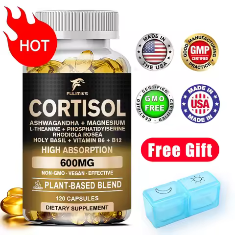 Cortisol Supplement, Holy Basil | Ashwagandha | Rhodiola | L-Theanine, Plant-Based Hormone Balance -