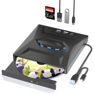 501U External CD/DVD Drive for Laptop, Type-C USB 3.0 Portable CD Player DVD Burner with SD Slot and