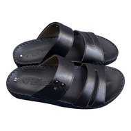 Dép da nam thời trang màu đen huyền bí D75