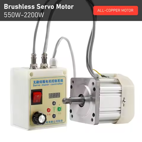 High Power Brushless Servo Motor Kit 550W-2200W with Servo Controller High Efficiency Motor Kit for 