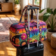 Travel Bag Bus Series Fashion Printed Quilted Cotton Travel Bag Can Cover Trolley Case Storage Bag G