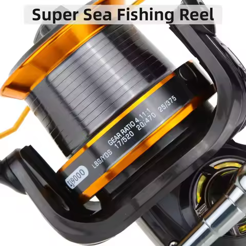 12+1BB 13Ball Bearings Left/Right Interchangeable LJ9000 Super Big Sea Fishing Wheel Metal Spinning 