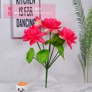 Lucky Lotus Artificial Lotus Stem Faux Lotus Flowers with 9 Heads 8 Heads Home Wedding Party Decor