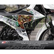 Tem rời Satria xe trắng - mẫu Daruma xám