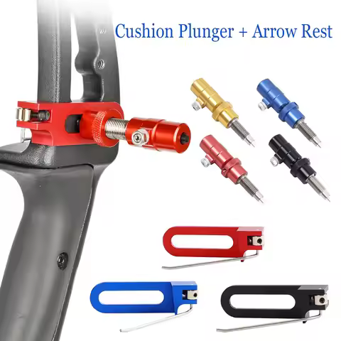 Magnetic Adjustable Arrow Rest & Cushion Plunger Set for Recurve Bow - Lightweight Right-Handed Arch