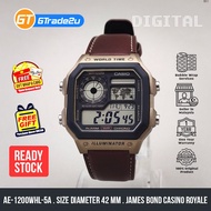 Original Men AE-1200WHL-5A Digital James Bond Casino Royale Watch Brown Resin Band   Fit Size S to L