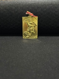 阿贊燙廳 2561 媽夏巴啦咪 猴神哈奴曼  第一期 黃銅 手刻符 彩色經繩 純分享非賣品(獨立編號No.23)