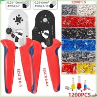 HSC8 6-6A 6-4A 1900/1200 pcs Ferrule Crimper Plier Kit 0.25-10mm2 AWG23-7 Tubular Terminal Crimping 