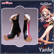 §≈ UWOWO Yanfei Cosplay Shoes Game Genshin Impact Boots Footwear Accessorie
