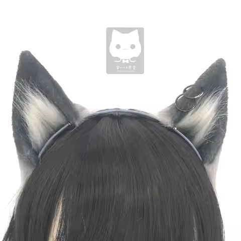 MMGG New Arknights Texas Black Cat Neko Fox Ears Hairhoop For Anime Lolita Cosplay Costume Accessori