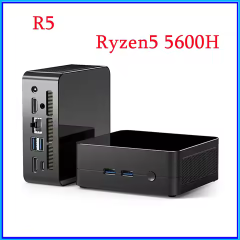 SZBOX R5 MINI PC AMD Ryzen 5 5600H DDR4 3200MHz 16GB RAM 512GB SSD M.2 2280 NVMe Wifi6 BT5.3 PCIE3.0