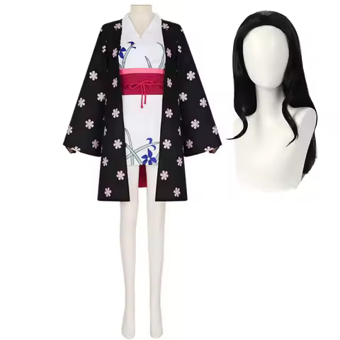 Anime Wano Country Miss.All Sunday Nico Robin Cosplay Kimono Costume Or Black Wig For Women