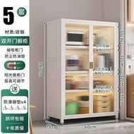 YQ Kitchen Multi-Function Sideboard Storage Rack Household Cabinets Floor Storage Cupboard Microwave Oven Locker