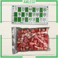 [Amleso] Bingo Board Game Bingo Set Interactive Game Portable Sturdy 48 Bingo Number