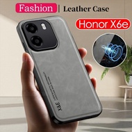 Casing For Honor X6e X6 E X 6E X6C X6b HonorX6e HonorX7e X 7E X7 E 2026 Luxury Plain Skin Leather Ma