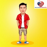 Edit Gambar Kartun Cartoon Comel Viral DP media sosial Lukisan potret SOFTCOPY SAHAJA