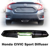 XHQP-RG012 2016-2020 Honda CIVIC FC DIFFUSER Sport Rear Bumper Center Muffler Tip Exhaust