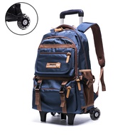 Trolley School Bag Kids Backpack With 6 Wheels Staircase Kids Waterproof Primary Secondary School Bag Removable Detachable High Grade Roller Large Size Space Capacity Present Gift ZR9183